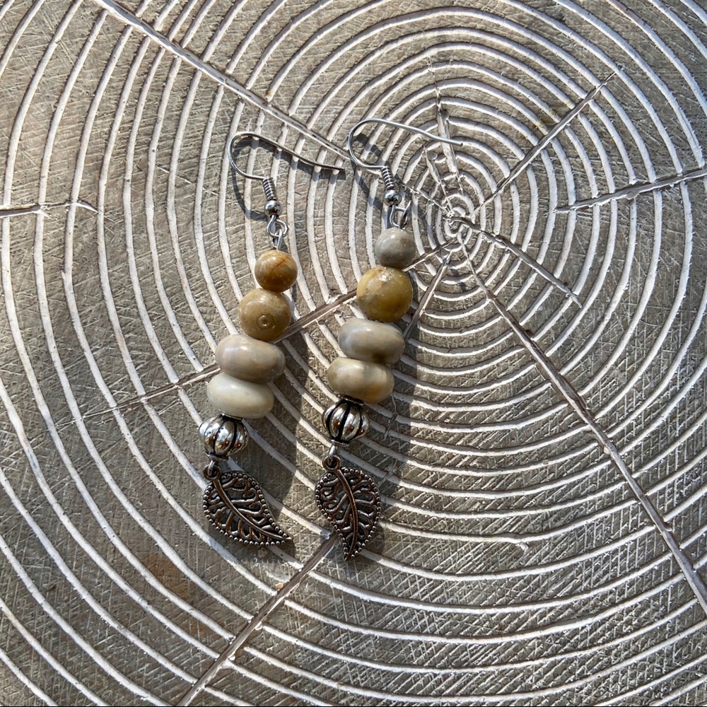 New Sliver Agate Beaded Handmade Earrings